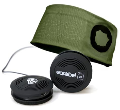 Earebel Sound by JBL Bluetooth 5.0 On-Ear Headphones with Microphone - Sport Performance Headband Army Green with Headphones for Running, Workout, Gym, Training - Compatible with Apple and Much More
