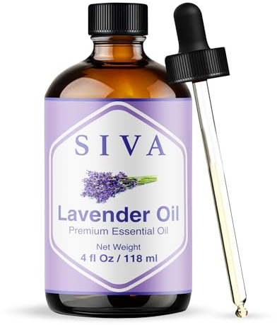 Siva Lavender Essential Oil 4 Fl Oz – for Diffuser, Skin & Hair Care – Ideal for Massage & DIY Blends – with Dropper