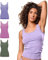 FOCENZA Canotta Donna Spalla Larga in Morbida Microfibra, Intimo Senza Cuciture, Multipack da 3 Pezzi in Vari Colori, Made in Italy (Oliva-Malva-Lavanda, L-XL)