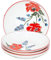 Lashuma Tiefteller für Suppe 19 cm Ø, 4er Teller Set bunt Mohnblume, runde Pastateller Keramik