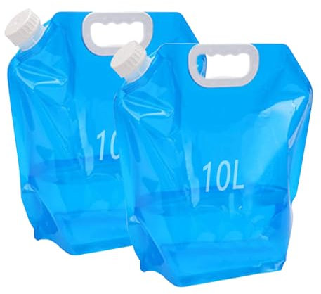 Kamiya 2 Stück 10L Faltbarer Wasserkanister mit Dichtem Deckel,Flexibler Wasserkanister,10 Liter Faltbarer Wasserkanister Bpa-Frei für Outdoor Camping