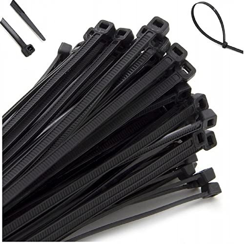 ELS Elektrotechnika Lange Kabelbinder Industriequalität Kabel Binder 750 x 7,5mm 100 Stück. Wetterfest UV-beständig. Nylon-Kabelband binder für Ordnung Kabeln.