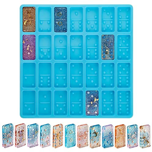 Soleebee Domino Harz Formen, Blau Silikon DIY Dominosteine Epoxidharz Form Gießharz Silikonform Dekoration DIY Basteln Dominosteine Harz Handwerk Kit Werkzeug Zubehör für Harzguss