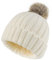 Zylioo S-M Kleine Bommel Wintermütze Mit Fleece Fütterung,Bobble Strickmütze Mit Pom Pom,Winter Warme Beanie Mütze Skull Watch Cap