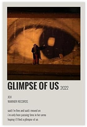 TONFON Joji – Glimpse of Us 2022 Musikalbum Cover Poster Leinwand Poster Wandkunst Dekor Druck Bild Gemälde für Wohnzimmer Schlafzimmer Dekoration ungerahmt 30 x 45 cm