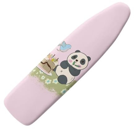 Jeiento Non-Slip Ironing Board Cover Hook and Loop Fasteners Standard Size Cute Panda Ironing Board Covers Protective Cover Blue Bird Scorch Resistant 15x54 Replacement Covers