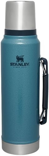 Stanley Botella clásica de boca ancha aislada al vacío, Hammertone Lake, termo de acero inoxidable 18/8 sin BPA para bebidas frías y calientes, 1.1 cuartos de galón