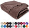 HOMEYA - Manta Sofa Grande 160 x 220 - Manta para Cama. Manta Polar, Franela 100% Poliéster, Suave, Acabado con Brillo - Café