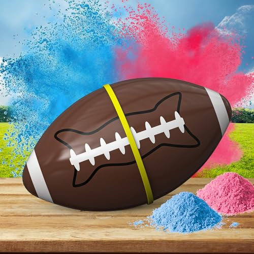 POPUPARTY Gender Reveal Fußball mit rosa und blauem Puder-Set, für Babydekoration