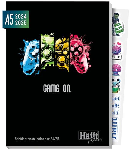 Häfft® PLANER 2024/2025 A5 Gamepad Schülerkalender, Schülerplaner, Hausaufgabenheft, Schulplaner - nachhaltig & klimafreundlich