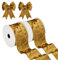 Hollyone 2PCS Gold Samtband 6.3cm x 10yds, Vintage Weihnachtsband für Geschenkverpackungen, breites Geschenkband für Weihnachtsdekoration, Kranzschleifen Dekoration Handwerk Hochzeit Geburtstag
