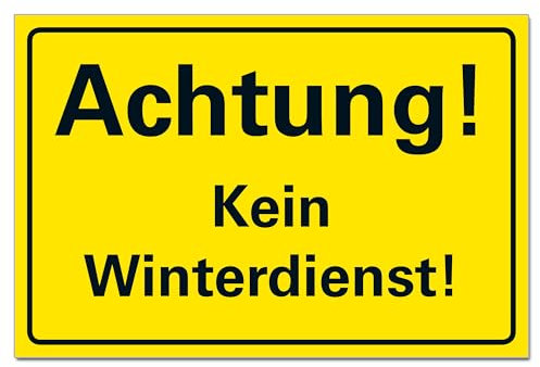 Kein Winterdienst Schild Gelb Hinweisschild PVC 300 x 200 x 3 mm Vorgebohrt B1-Zertifiziert