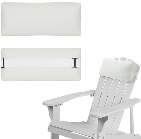 Rasugarlary Kopfkissen für Chaiselongue, 2 Stück, für den Außenbereich, Loungesessel, Kissen mit verstellbarem Gurt, Kopfstützenkissen für Terrasse, Hinterhof, Strand, Pool, Garten, Liegestuhl (Beige)