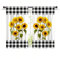 Tende Corte 2 Pezzi Tende da Cucina Decorative con Stampa a griglia Fresca e Moderna con Girasoli for Decorare camere da Letto, studi, Bar e soggiorni(W70xH100cm)