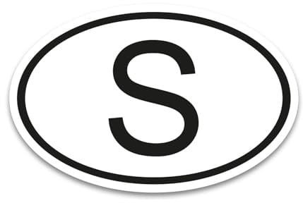 iSecur S Aufkleber Länderkennzeichen Schweden 17,5 x 11,5 cm - kfz790 | Selbstklebender Länderkennzeichen-Aufkleber S, UV-beständig, wetterfest und langlebig für Fahrzeuge und Anhänger