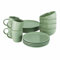 ProCook Stockholm Green Dinner Set with Mugs Stoneware Scandinavian Style Flat Base Dishwasher, Microwave & Oven Safe Dinnerware 16 Piece, 9.5/15.5/21/27 cm