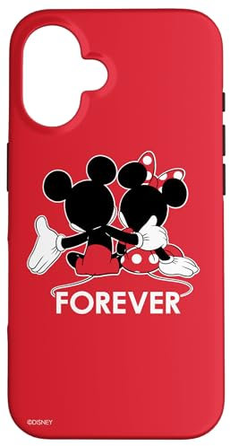 iPhone 16 Disney Mickey and Minnie Mouse Silhouettes Forever Red Case