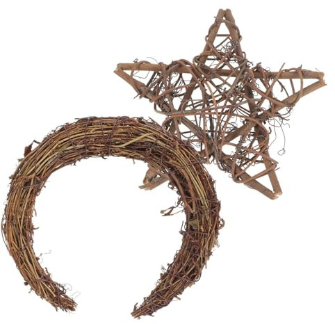 BUGUUYO 2stücke Teiliges Rattan Kranz Naturflechtkranz DIY Türdekoration Robuster Weidenkranz Aufhänger Für Weihnachten Und Ganzjährige Wanddekors Handgefertigte Kränze Fürs Zuhause