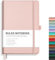 RETTACY Lined Journal Notebook - A5 Note Book Hardcover Notepad 192 Numbered Pages for Writing,100gsm Lined Paper, Leather Hardcover, for Women Men Work Office School,14.5 x 21cm -Rose Gold
