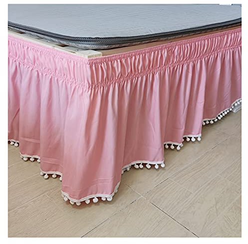 Cache-Sommiers, Jupe de lit élastique à Enrouler, sans Surface de lit, Taille Double/Full/Queen/King, Hauteur 40cm(Jade,135x200x40cm)