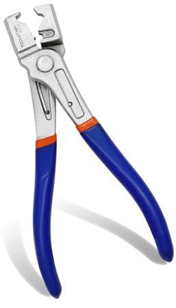 Pinza Fascette Clic/Clic-R TOOLUTION – Manico Blu, Elettrozincatura Completa, Attrezzo per Tubi di VW, Audi, BMW, Mercedes, Volvo, Ford, Honda