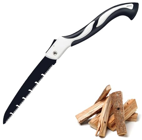 Yilceemy Fällsåg, multifunktionell bärbar handsåg, utomhusfällsåg, lämplig för såg, beskärning och skärning utomhus (21 cm, svart)