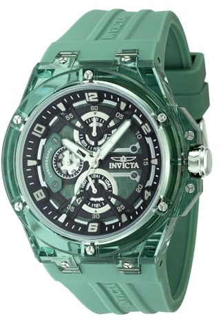 Invicta Racing 48798 Men's Watch - Quartz Movement - Plastic with Green Dial - 46 mm