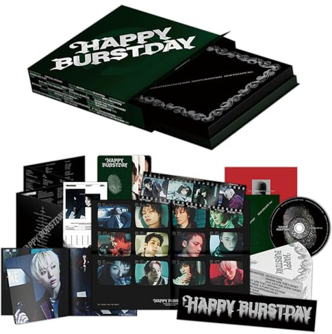 SEVENTEEN - 5th Album [HAPPY BURSTDAY] (NEW ESCAPE Ver.) Outbox + Removable Sticker + Foldable Cake Slice + Poster + Lyric Book R + Postcard + Film Strip + 2 Pin Badges + 4 Extra Photocards