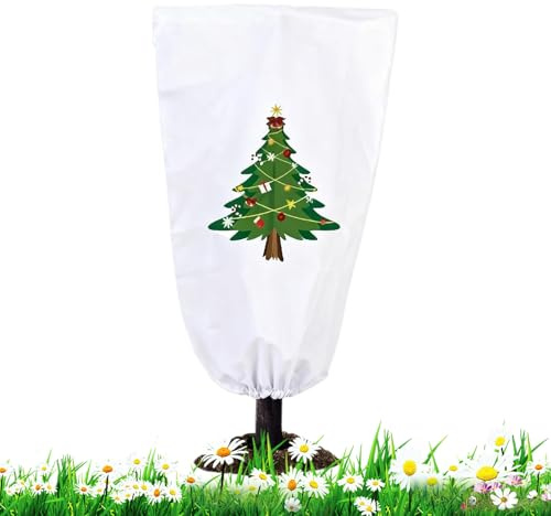 Frosttücher für Outdoor-Pflanzen | Sonnenschutz mit Reißverschluss, Weihnachtsdesign, Frosttuch, Pflanzenschutz, für Gemüse, Ernte, Strauch, Rasen, Baum, Rose, Strauch, Hof