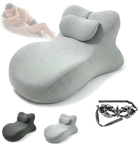 Yagerod Das Partnerkissen, Ergonomische Pillow, Perfekter 27°-Winkel für Natürlichere Bewegung, Memory Foam, Bring Leidenschaft & Komfort Zurück in Euer Schlafzimmer(Hellgrau)