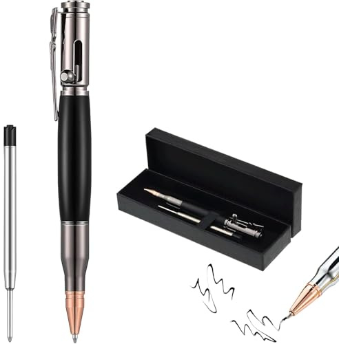 LEMONSTONE Bolt Action Pen, Metall Kugelschreiber mit 1 Auswechselbare Mine und Geschenk Box, 0,7mm Unterschrift Kugelschreiber für Männer, Tactical für Business Büroschreibstift Vatertagsgeschenk