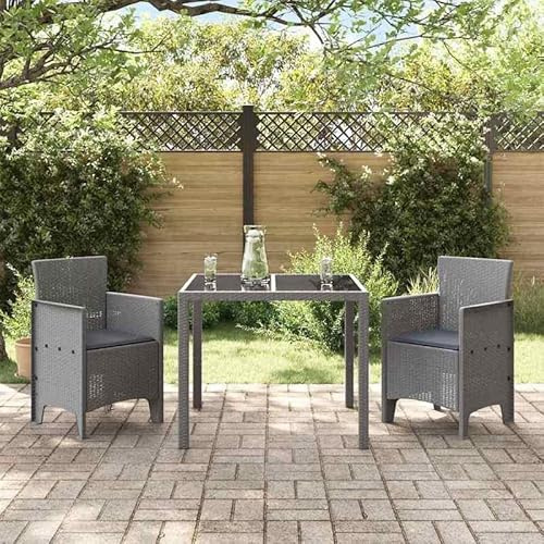 Eleganz 2er-Set Gartenstühle Hellgrau aus Polypropylen - Leicht & Witterungsbeständig für Terrasse, Balkon und Garten - Moderne Gartensitzmöbel