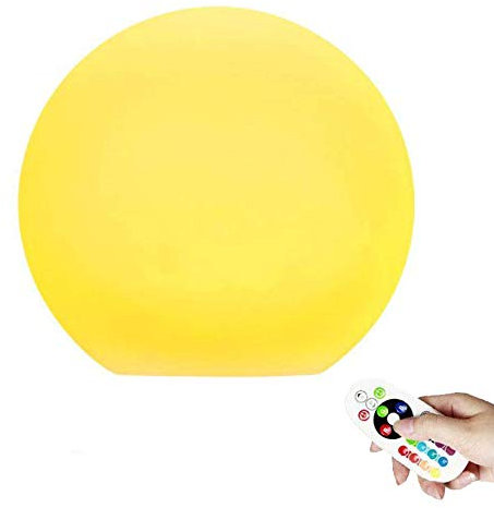 KEEDA LED RGB Kugelleuchten Dimmbar Nachttischlampe, Fernbedienung LED Licht, 16 Farbwechsel Lichter, 4 Blitzmodi Stimmungslicht für Schlafzimmer/Wohnzimmer/Kinder (Ball,15cm)