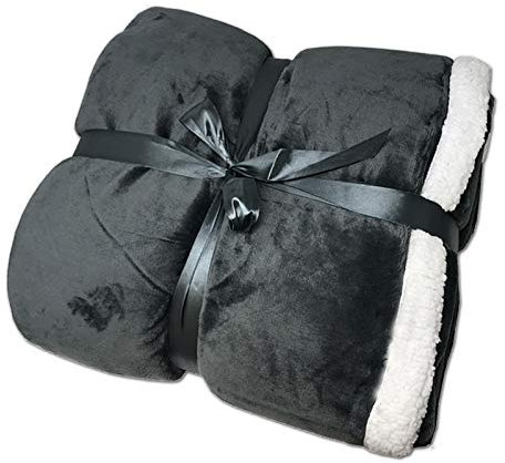 JEMIDI Kuscheldecke Sofa Decke 150x200 cm - Lammfell Optik Sherpa Sofaüberwurf - Sofadecke Couchdecke Tagesdecke - warm schwer - Wohndecke flauschig