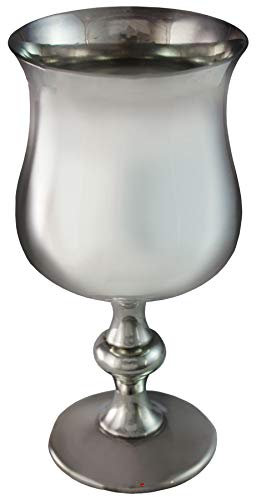 I LUV LTD Stemmed Goblet Pewter Tulip Georgian Shape Medieval Wine Glass 5