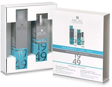 ARUAL Pack Anti-Edad Crema Facial 50 Mililitros + Sérum Facial 35 Mililitros, Blanco
