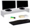 IDIMEX Support d'écran d'ordinateur Screen, réhausseur pour Deux moniteurs ou Un Grand écran Dimensions 100 x 15 x 27 cm, en mélaminé Blanc Mat
