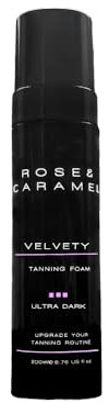 Rose & Caramel Velvety Dark - Ultra Dark Olive Self Tanning Mousse 200ml No Orange Tones. Extra Dark Fake Tan (Dark - Ultra Dark)