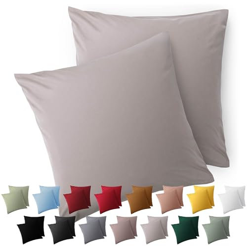 Blumtal Kissenbezug 65 x 65, 2 Stück - Oeko-TEX zert. Kissenbezüge 100% Mikrofaser in extra weich & waschmaschinenfest - Bezug Kissen 65x65 Moonlight Grey