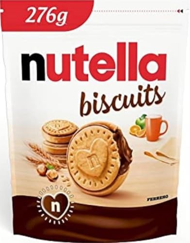 Nutella Schokoladenkeks-Beutel, 20 Stück, 276 g | Knusprige Kekse mit einem cremigen Herz aus Nutella, tolle Schokoladensnacks zum Teilen