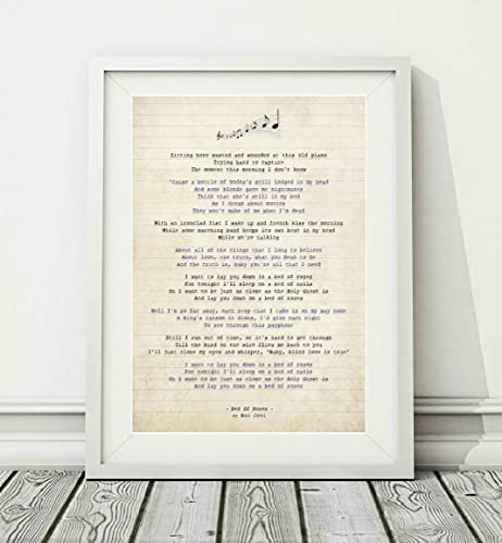 Didymus Co Bon Jovi Poster mit Songtext Bed Of Roses, ungerahmt, Größen A4 (29,7 x 21 cm) und A3 (42 x 29,7 cm) (A3)
