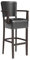 GGMMÖBEL 2-er Set Luca ARM | Gastro Barhocker | Leder | Schwarz | mit Lehne | Gestell: Holz/Wenge | Sitzhöhe: 79cm