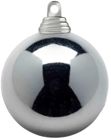 Deco Woerner Anthrazit, glänzende Weihnachtskugeln aus schwer entflammbarem Kunststoff, 6 cm Ø - 24 Stück