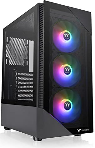 Thermaltake View 200 TG ARGB Carte mère Sync ATX en Verre trempé avec 3 Ventilateurs ARGB Avant 120 mm, CA-1X3-00M1WN-00