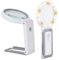 Lupe mit Licht und Ständer mit 18 LED,10X 30X Faltbarem Leselupe - 3 Beleuchtungsmodi, Dimmable Glas Handlupe Desktop-Klapplupe für Senioren, Kinder, Lesen, Inspektion, Briefmarken Hobbies