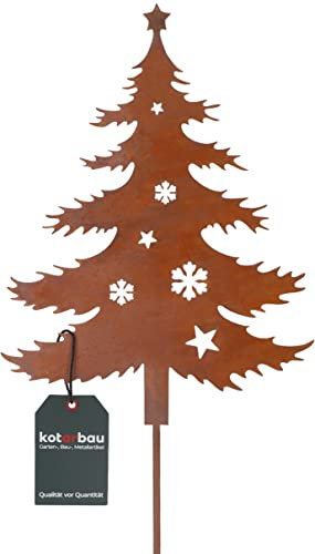 KOTARBAU® Gartendekoration Rostfiguren 70cm Tannenbaum Weihnachtsdeko Garten Ecorost Gartenstecker Weihnachten Gartenfiguren & Gartenstatuen Roststecker Gartendeko für Draußen Edelrost