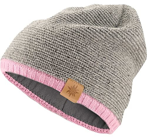 Bavarian Caps Trachten Mütze, rosa/grau, One Size