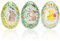 com-four® 3X Osterei zum Befüllen - Bunte Fülleier für Ostern - Papp-Eier zur Oster-Dekoration - Geschenkbox Design Mr. & Mrs. Panda - Oster-Überraschung [Auswahl variiert]