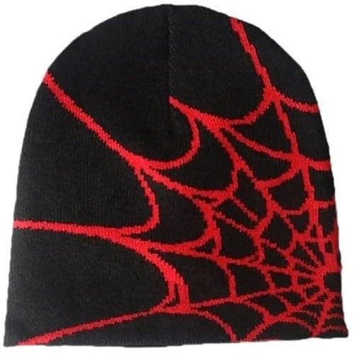Morningmo Y2K Strickmütze, Skullies Beanie, Webmütze, Baggy Slouchy Beanie, Cap, Rot