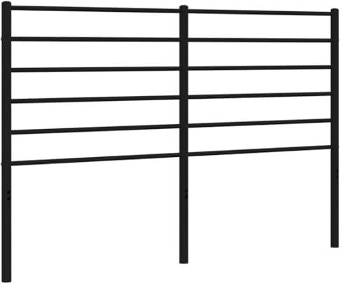 vidaXL Kopfteil, Bettkopfteil aus Stahl Metallkonstruktion, Betthaupt für Bett Metallbett Doppelbett, Bettzubehör Schlafzimmer, Metall Schwarz 135cm